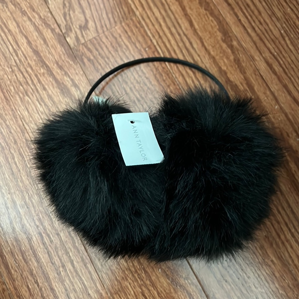 ann taylor faux fur ear muffs